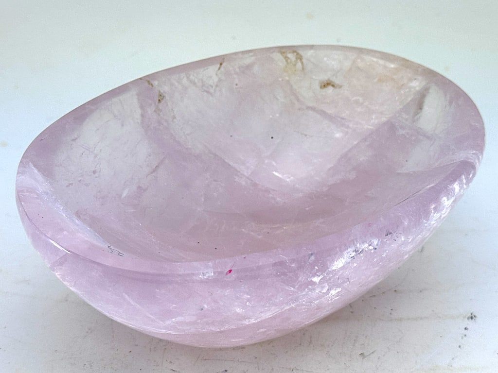 419.07 gram Natural Carved Rose Quartz Bowl (1 of 5)