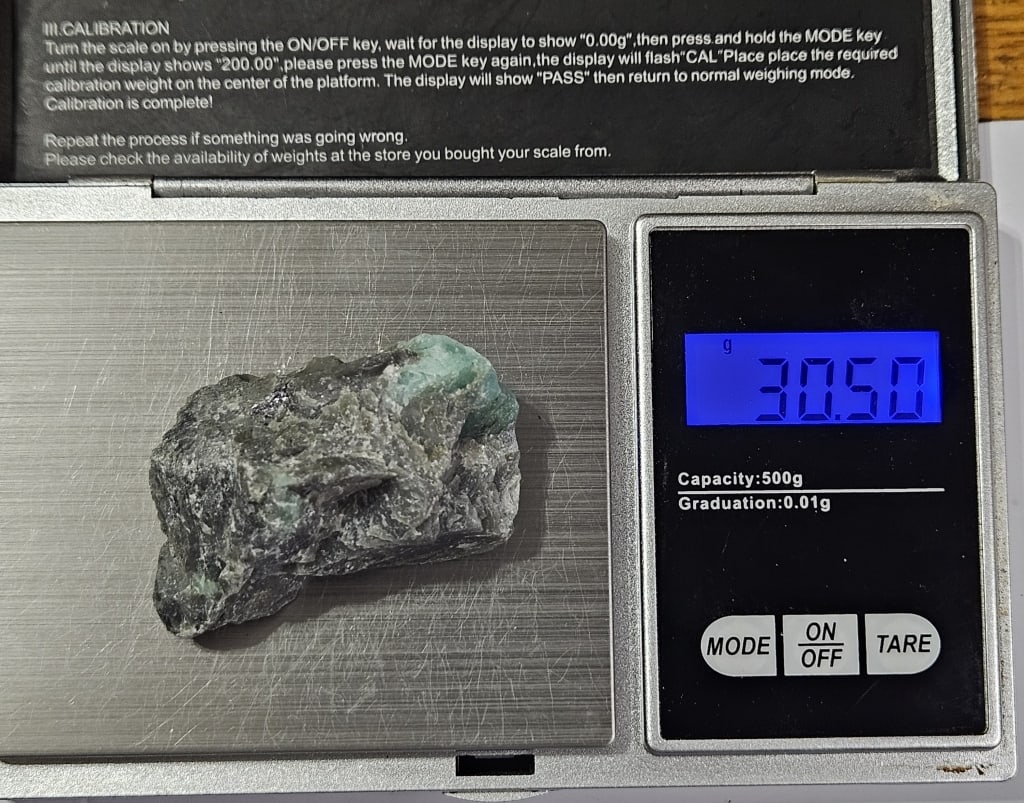 30.50 gram Natural Rough Emerald Specimen - 4