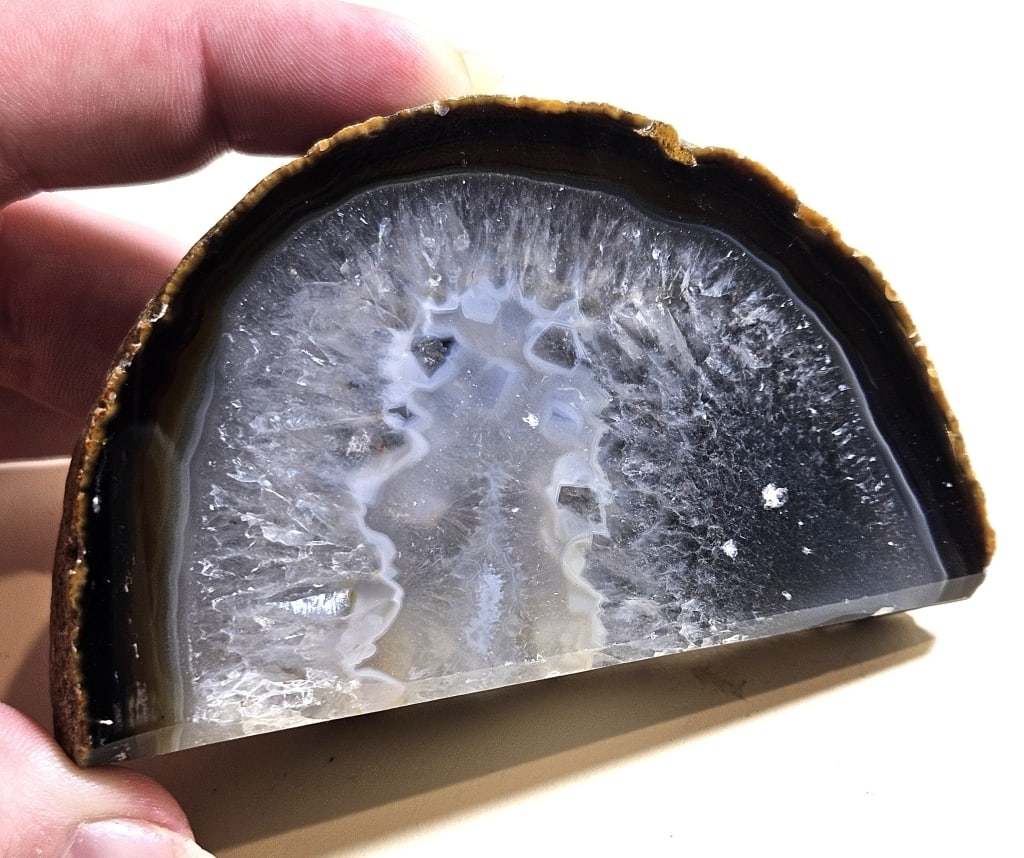 Natural Banded Agate Stand Up End - Specimen: Item is the exact item in the image - Items have all natural features, characteristics, natural compositional degradation. Bidder is responsible for all value and grade determination -