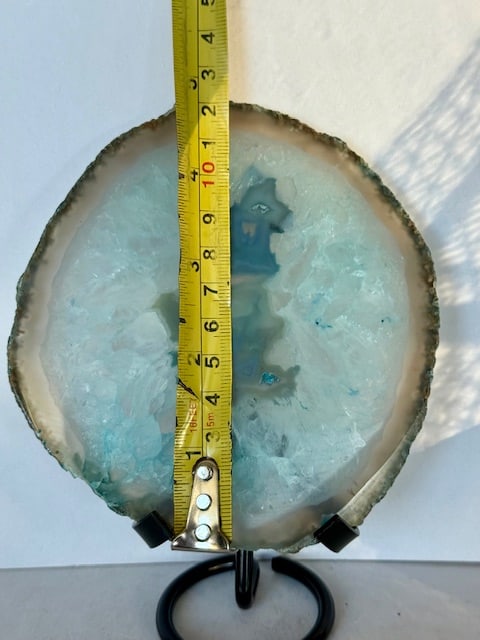 Dyed Teal Blue Agate Slab - 3