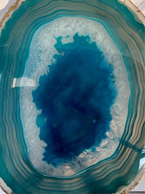 Dyed Teal Blue Agate Slab - 2