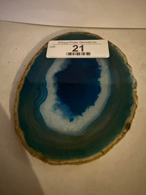 Dyed Teal Blue Agate Slab - 5