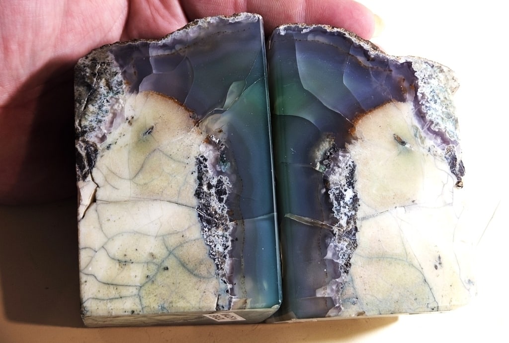 Nice Green Agate Bookend Pair - - 4