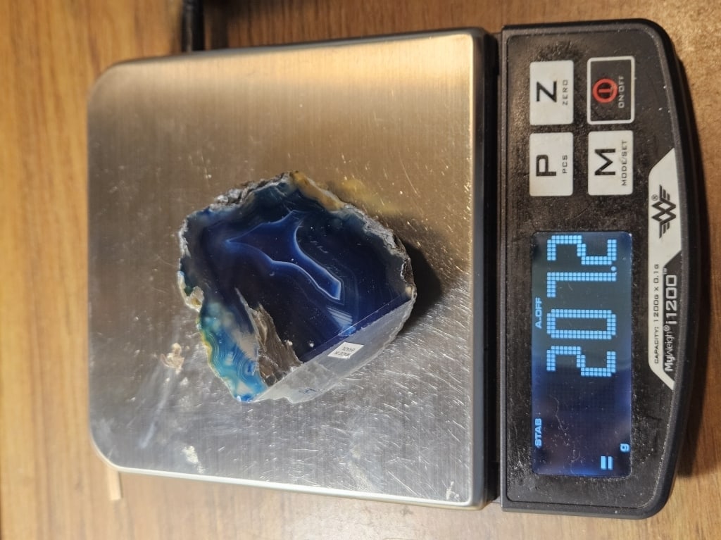 Dyed Blue Agate Stand Up End Specimen - 6