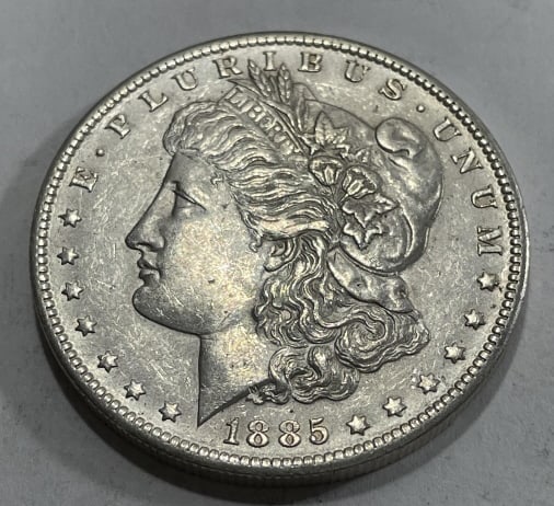 1885 o AU CU Grade Morgan Silver Dollar: Item is the item in the image. Bidder must determine grade and value by your bid amount. Please refer to all the terms set forth in this auction.