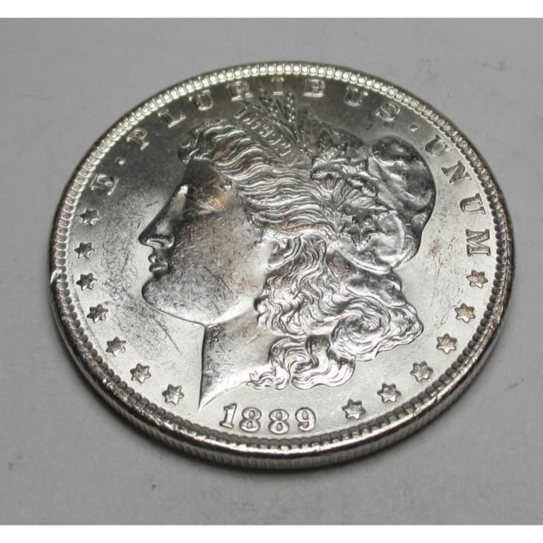 1889 P BU Grade Morgan Silver Dollar: Type will be our choice and from on hand at time of sale. Item is the EXACT ITEM in the image. Bidder is responsible for all value and determination of value. The images are high resolutionandtheEXACT