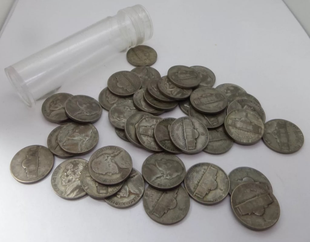 Roll of 40 WWII War Nickels - Random Dates: Item is as shown in the image - Bidder is responsible for all grade and value determination - Please review the entire terms and conditions prior to placing any bids. All terms apply to