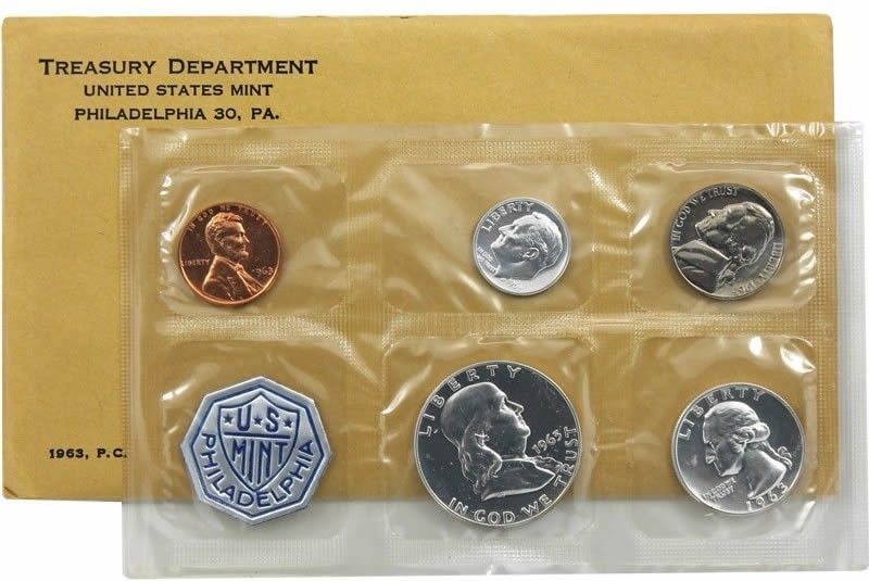 1963 US Silver Proof Set: Item is as shown in the image - Bidder is responsible for all grade and value determination - Please review the entire terms and conditions prior to placing any bids. All terms apply to