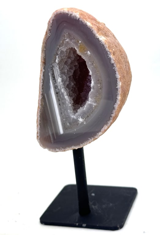 Natural Banded Agate Geode w/ Druzy Pocket (1 of 3)