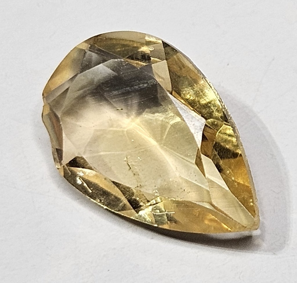 2.15 ct. Natural Pear Shape Citrine Gem as is: Items are as described in the tile - Please use the image to verify the item - Please review the entire terms and conditions prior to placing any bids- All sales final -