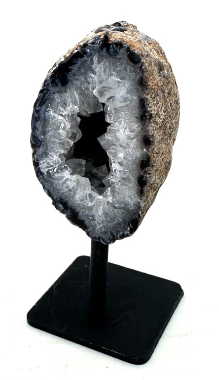 Fine Agate Geode w/ Deep Pocket on Stand (1 of 4)