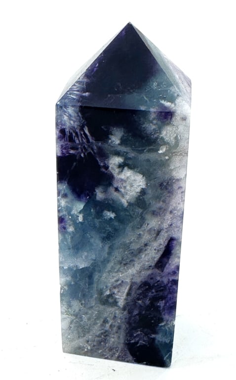 Fine Feathered Rainbow Flourite Tower Point: Item is the exact item in the image - Bidder is responsible for all value and grade determination- Please review all terms and conditions prior to placing any bids- All sales final-