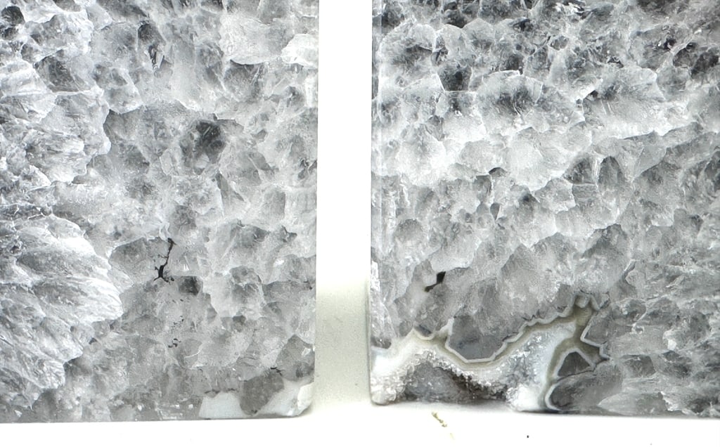 Black Agate Crystal Center Druzy Geode Bookends - 3