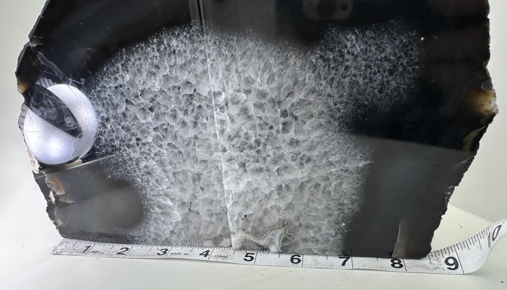 Black Agate Crystal Center Druzy Geode Bookends - 5