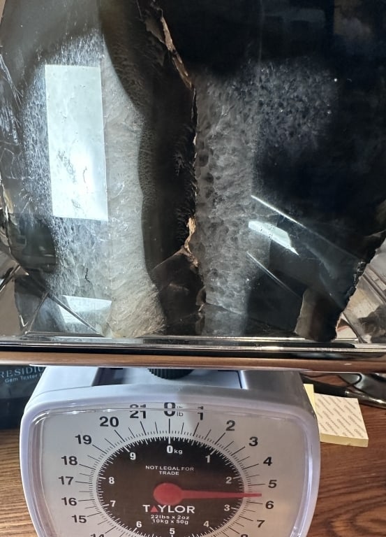 Black Agate Crystal Center Druzy Geode Bookends - 7