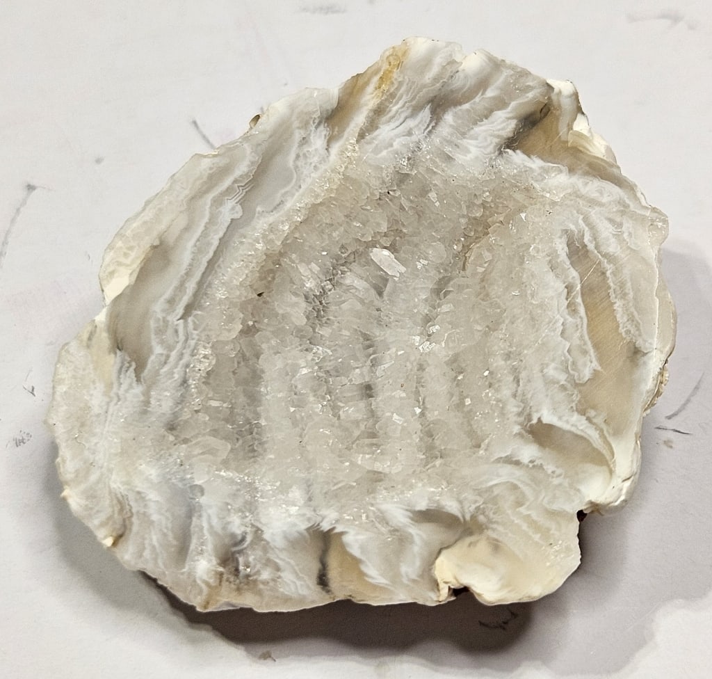 Natural South American Oco MIni Geode: Item is the exact item in the image - Bidder is responsible for all value grade determination - Please review all terms and conditins prior to placing any bids- All sales are final and all
