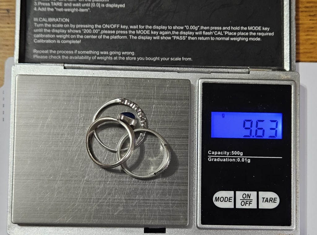 9.63 gram Sterling Silver 3 Ring Lot - 3