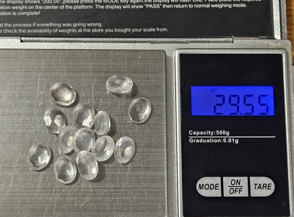 29.55 tcw. Natural Rose Qurtz Gemstone Parcel: Items are as described in the tile - Please use the image to verify the item - Please review the entire terms and conditions prior to placing any bids- All sales final -