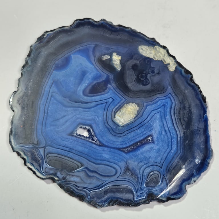 Fine Blue Dyed Agate Slab - 3