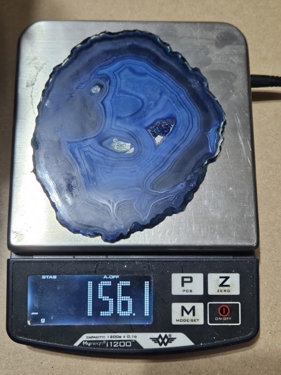 Fine Blue Dyed Agate Slab - 6