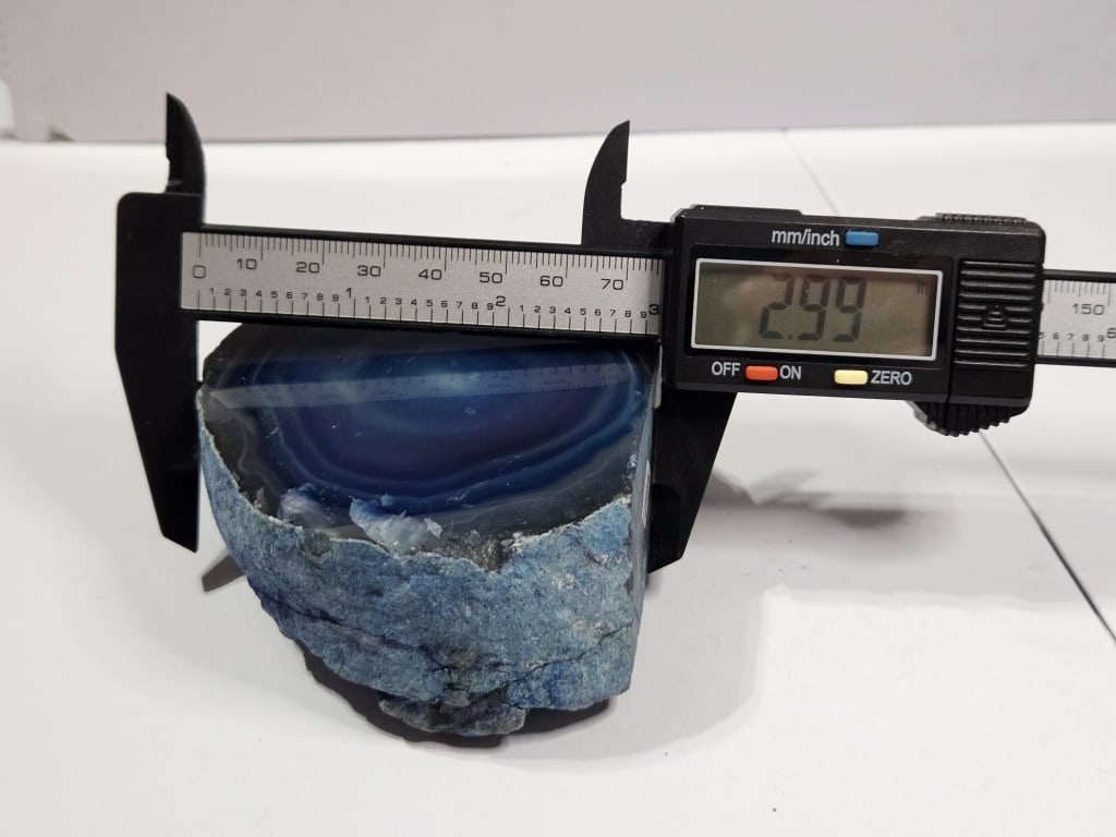 Blue Dyed Agate Stand Up Specimen - 5