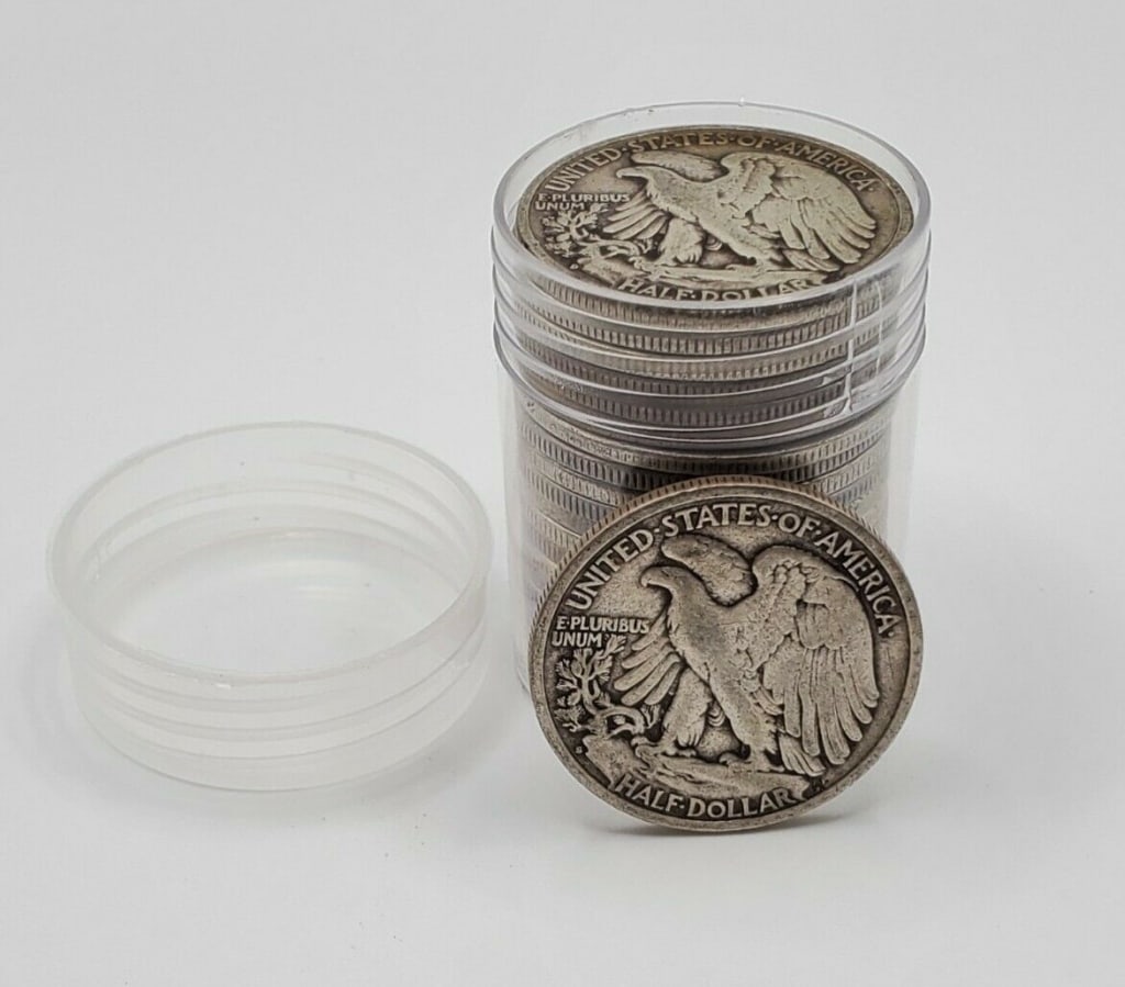 (1) Walking Liberty Half Dollar From Roll: Item will be a single random date 90% Silver Walking Liberty Half Dollar from Roll from coin dealer liquidation.