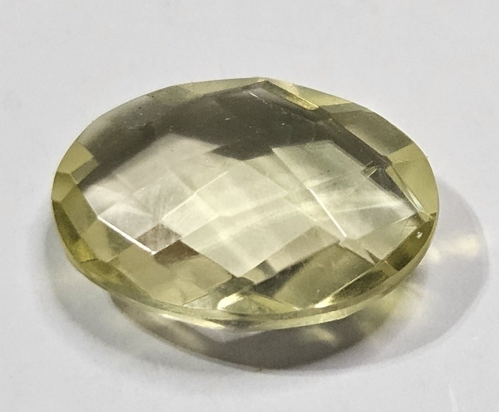 4.15 ct. Natural Checkerboard Cut Citrine Gemstone: Item is the exact item in the image- Bidder is responsible for all value and grade determination -
