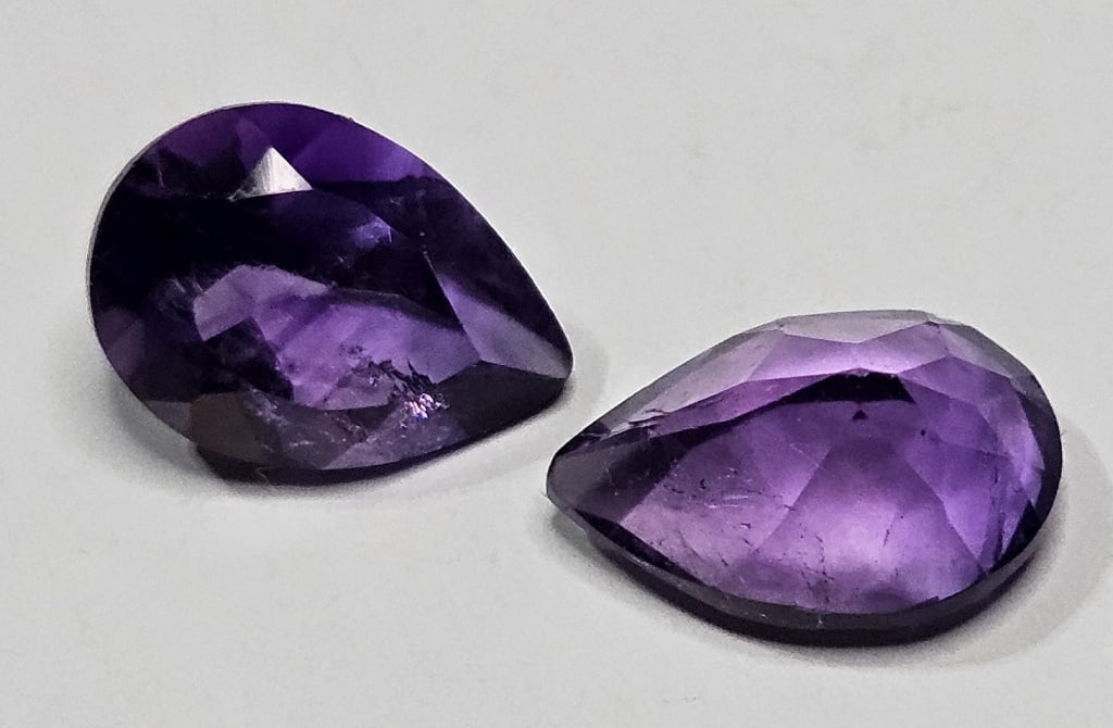 3.85 tcw. Natural Amethyst Gemstone Pair: Item is the exact item in the image- Bidder is responsible for all value and grade determination -