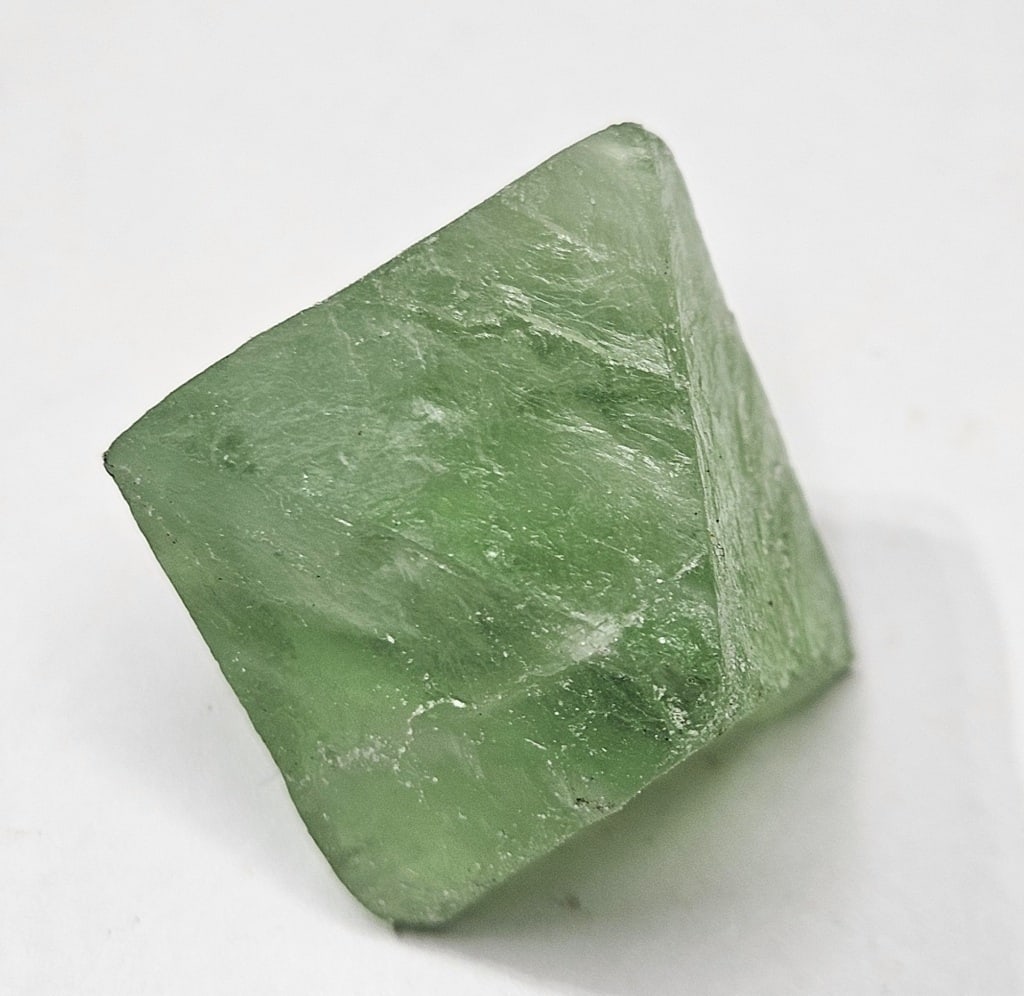 28.86 gram Green Flourite Octahedron: Item is the item in the image - Bidder is responsible for all value and grade determination - Please review all terms and conditions prior to placing any bids- All 