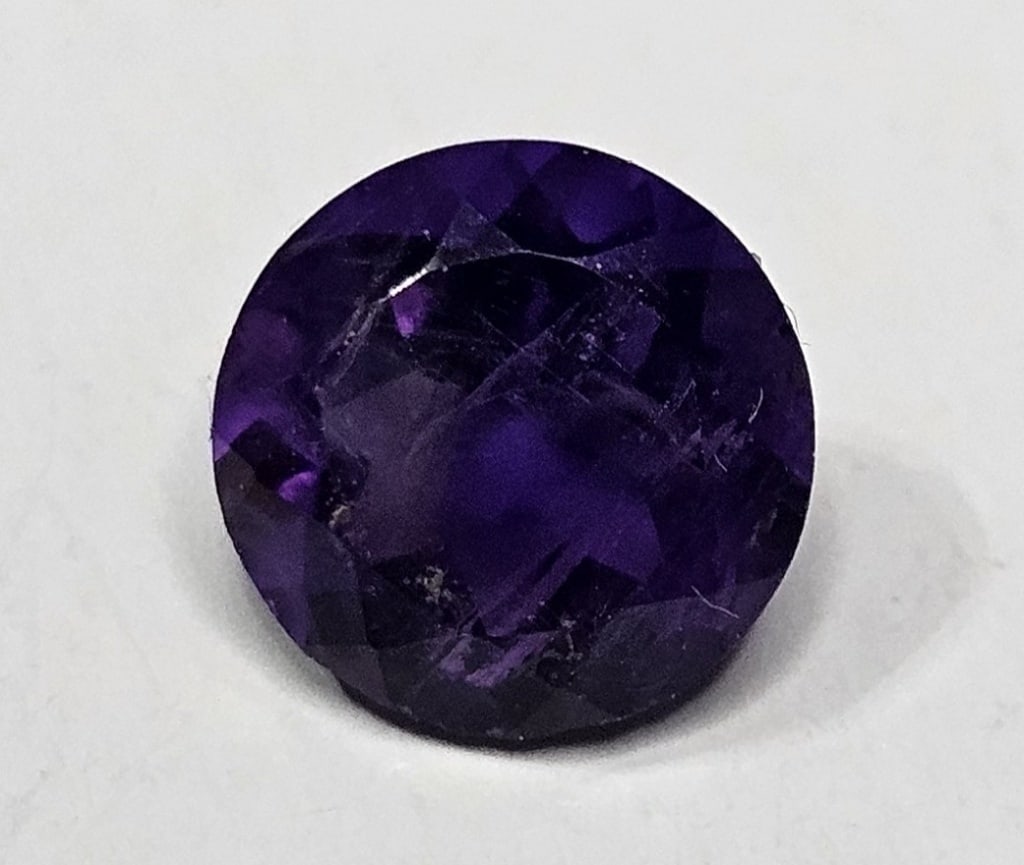 1.70 ct. Superb Amethyst Round Gemstone: Item is the exact item in the image- Bidder is responsible for all value and grade determination -