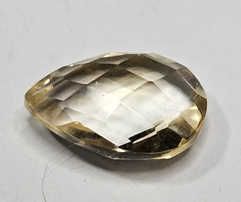 2.75 ct. Checkerboard Cut Citrine Gemstone: Item is the exact item in the image- Bidder is responsible for all value and grade determination -