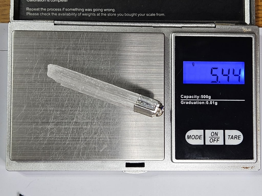 Selenite Pendant in Silver - 3