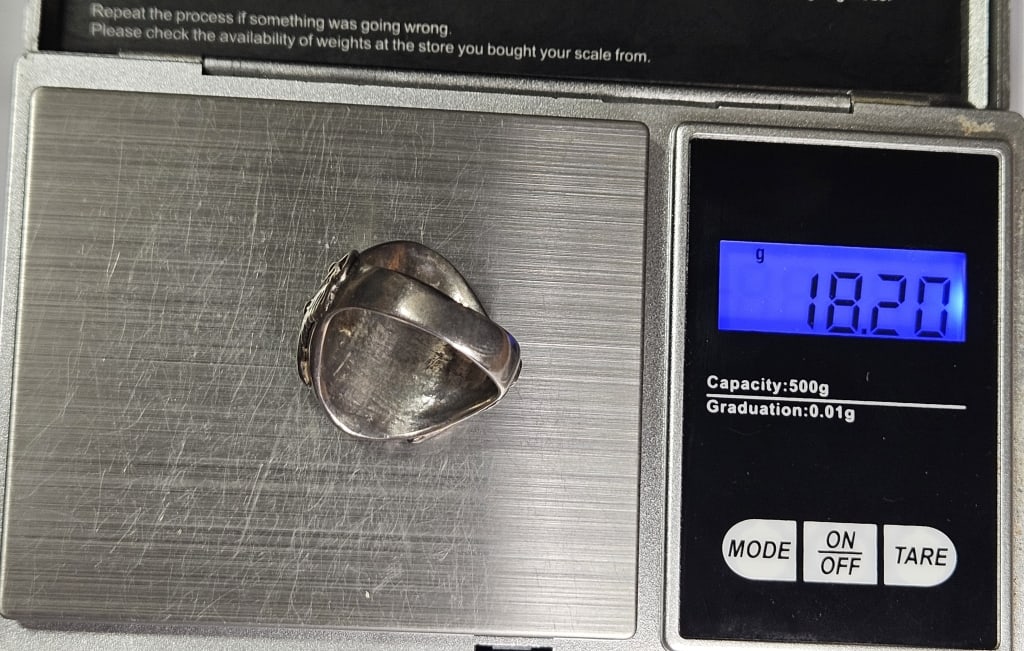 Heavy Turquoise Ring in Sterling Silver - 4