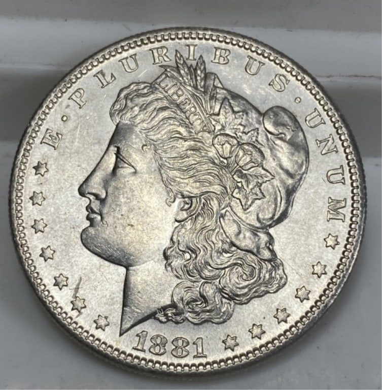 1881 S BU Grade Morgan Silver Dollar: Item is as the item in the image. Bidder responsible for value and grade.