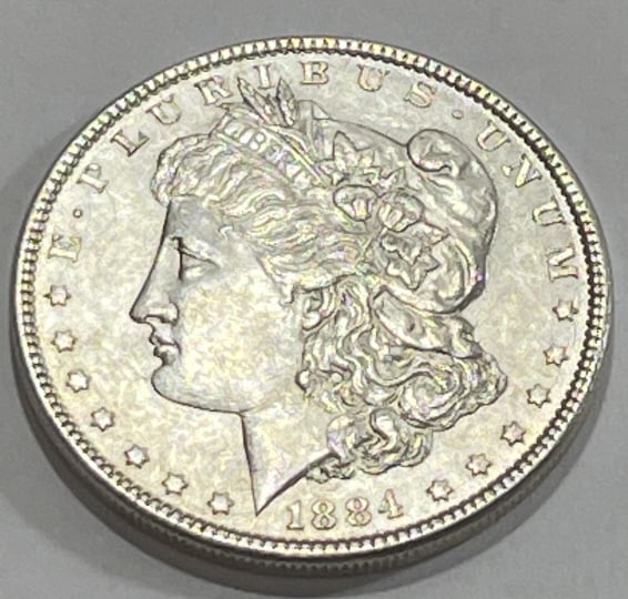 1884 p BU Grade Morgan Silver Dollar: Item is the item in the image. Bidder must determine grade and value by your bid amount. Please refer to all the terms set forth in this auction.