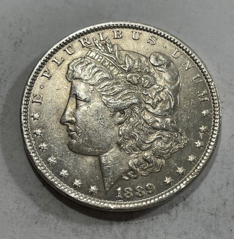 1889 P AU/BU Grade Morgan Silver Dollar: Item is the item in the image. Bidder must determine grade and value by your bid amount. Please refer to all the terms set forth in this auction.