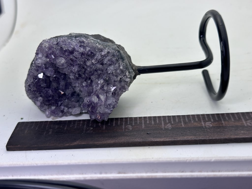 Stunning Amethyst Crystal Cluster on Stand - 3