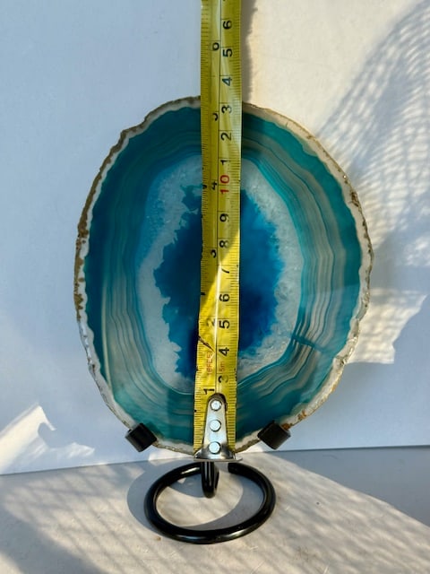 Dyed Teal Blue Agate Slab - 4