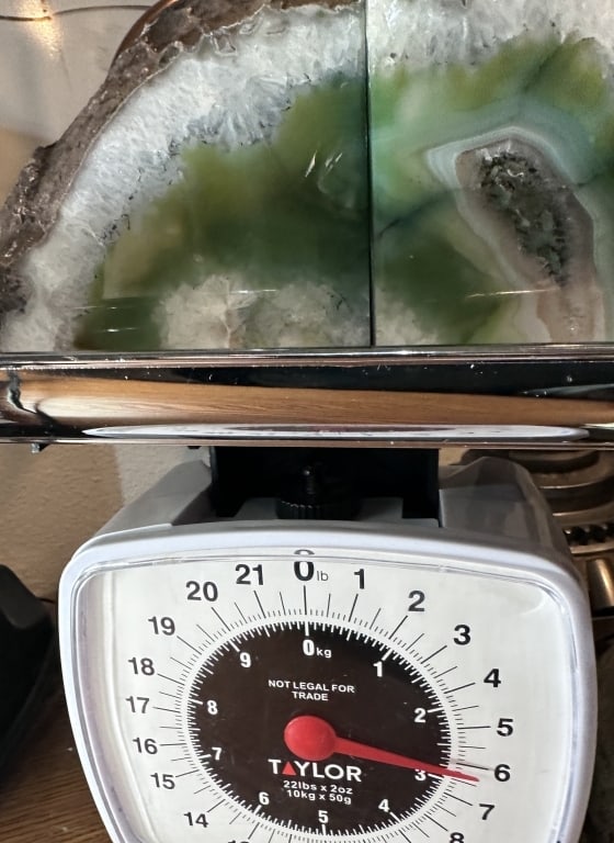 Banded Green Agate Bookends - 7