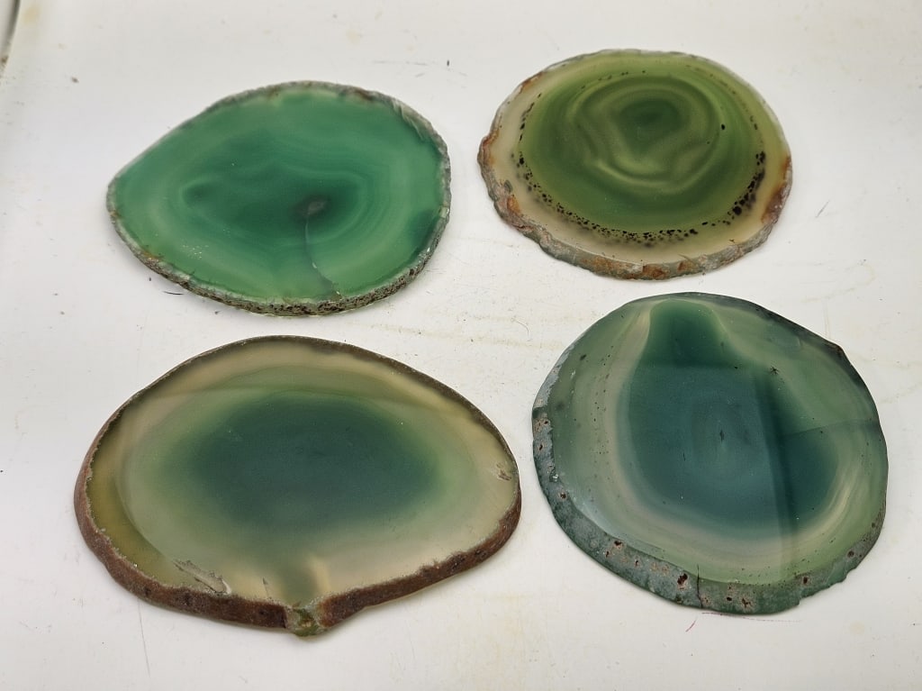Set of 4 Agate Slice Coasters - - 2