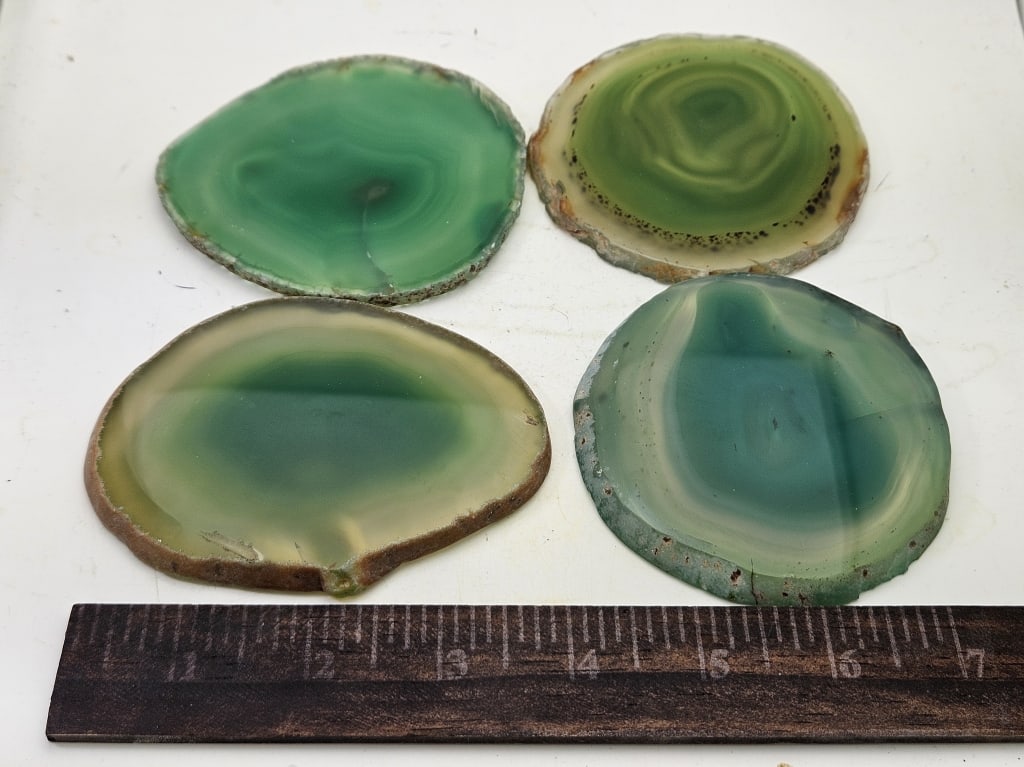 Set of 4 Agate Slice Coasters - - 3
