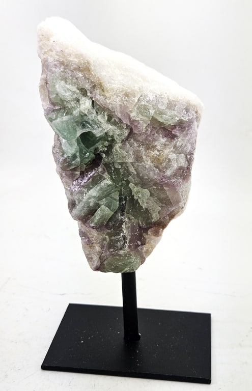 Natural Rainbow Flourite Specimen on Stand: Item is the exact item in the image - Please review all terms and conditions prior to placing any bids - Bidder is responsible for all value grade dtermination - All sales final and any bid is an agre