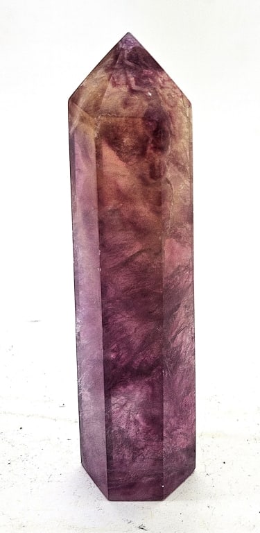 4.25 inch Natural Rainbow Flourite Polished Point: Item is the exact item in the image - Please review all terms and conditions prior to placing any bids - Bidder is responsible for all value grade dtermination - All sales final and any bid is an