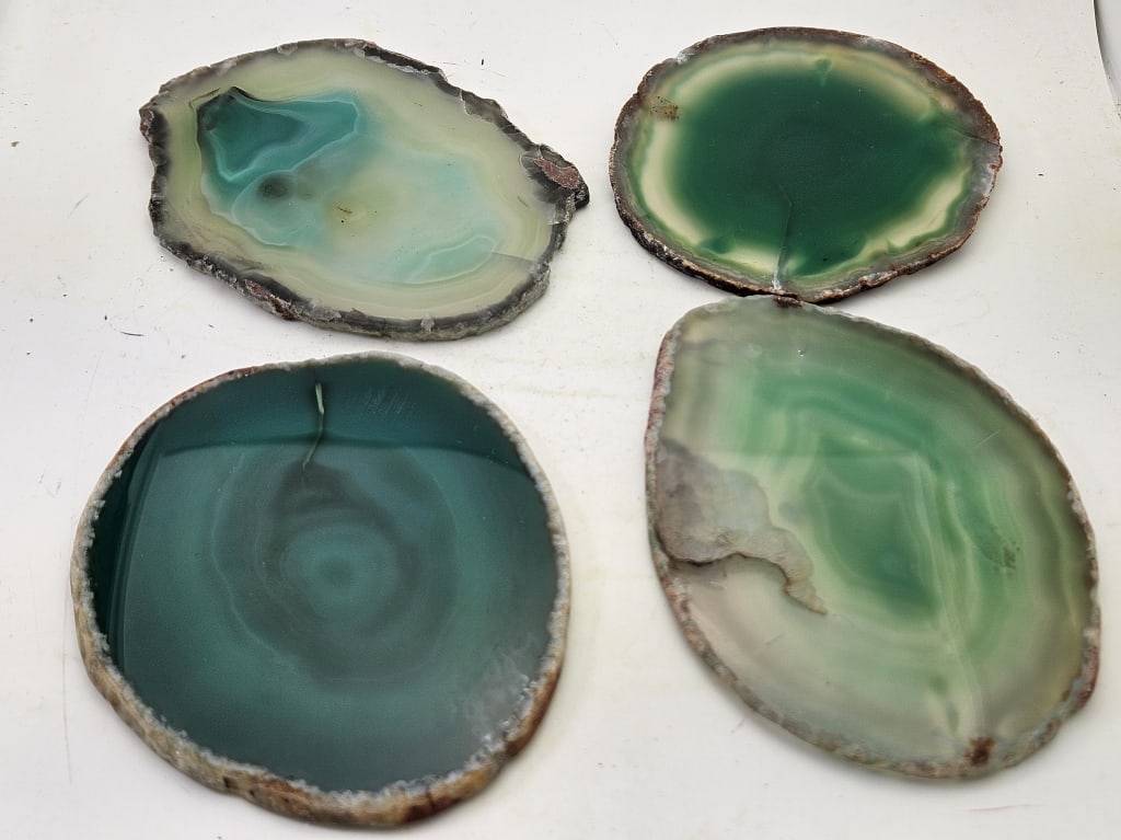 Set of 4 Agate Slab/Slices Coaster Size (1 of 4)