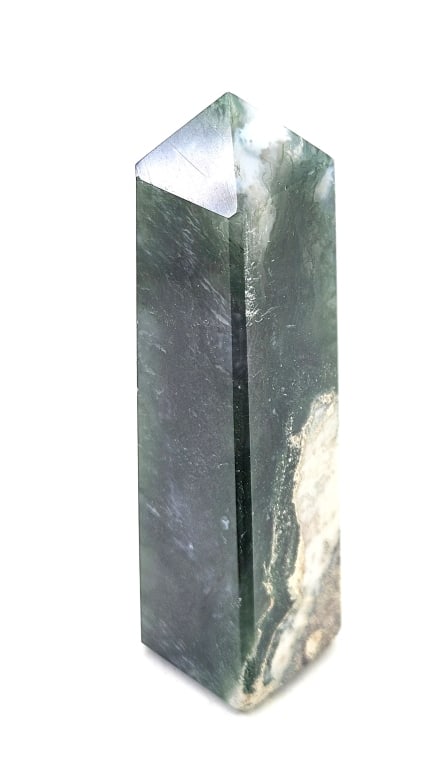 Moss Agate 4 sided Polished Tower Point - 2