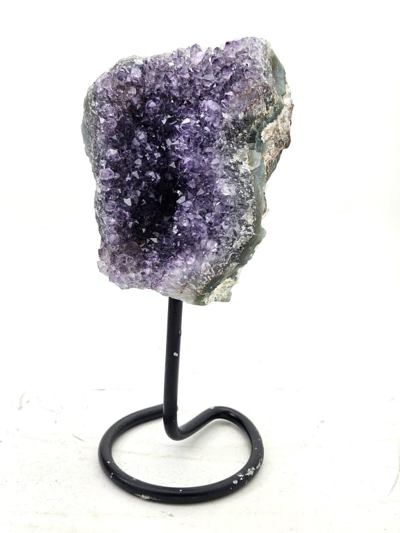 Fine Uruguay Amethyst Cluster on Stand: Item is the exact item in the image - Please review all terms and conditions prior to placing any bids - Bidder is responsible for all value grade dtermination - All sales final and any bid is an agre