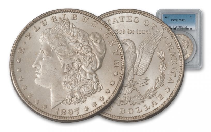 1897 P MS 63 PCGS or NGC Morgan Silver Dollar: Items are as shown in amge grade and date are exact- Due to the fact that we have multiples of these items -Winning bidder may not receive exact serial numbers shown in 