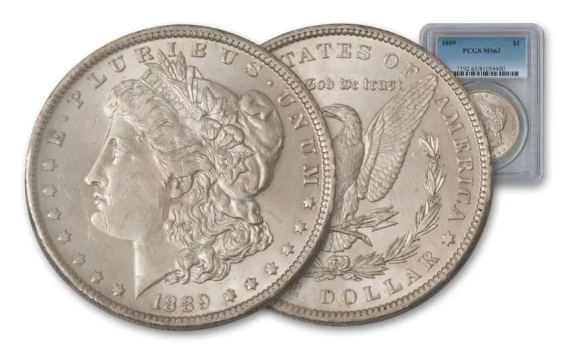 1889 P MS 63 PCGS Morgan Silver Dollar: Items are as shown in image - grade and date are exact- Due to the fact that we have multiples of these items -Winning bidder may not receive exact serial numbers shown