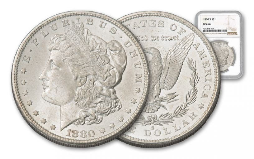 1880 S MS 64 NGC Morgan Silver Dollar: Items are as shown in image - grade and date are exact- Due to the fact that we have multiples of these items -Winning bidder may not receive exact serial numbers shown in 