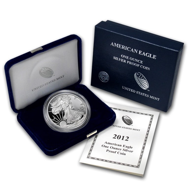 2012 US Mint Proof Silver Eagle in OMP: Item is as shown in the image - with original mint packaging. Please review all terms and conditions prior to placing any bids - All invoices due at the end of the sale - All sales final - All bidsare